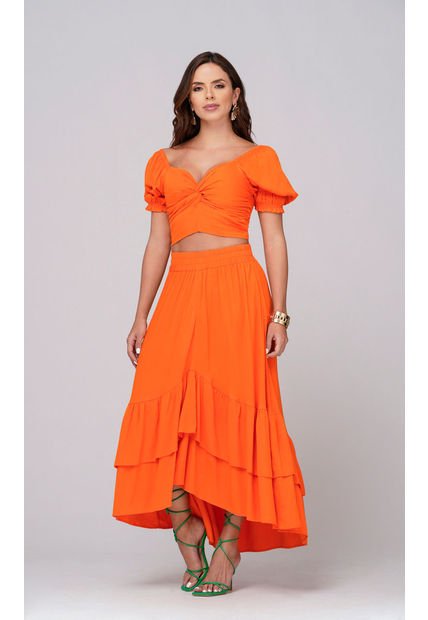 Conjunto En Falda Naranja Trucco's