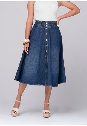 Falda Midi Azul Oscuro Trucco's