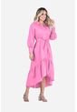Vestido Largo Con Cinturón Para Dama – Trucco’s Jeans-Fucsia de Trucco's Jeans