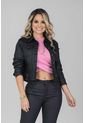 Chaqueta Clasica Efecto Cuero Color Negro Marca Trucco's de Trucco's Jeans