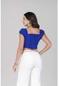 Crop Top Manga Corta Color Azul Rey Marca Trucco's de Trucco's Jeans