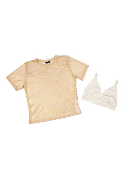 BLUSA TRUCCOS JEANS MUJER B48037045 BEIGE Talla S