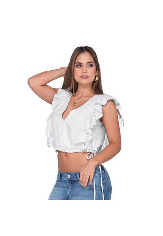 BLUSA TRUCCOS JEANS MUJER B03033727 IVORY Talla L Truccos Jeans
