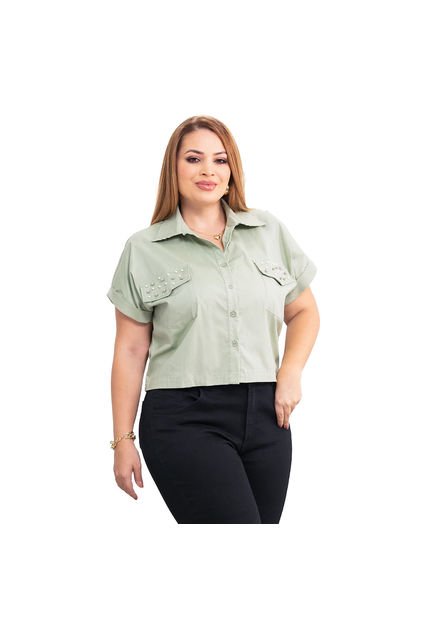 BLUSA TRUCCOS JEANS MUJER P03024698 VERDE OLIVA Talla XL
