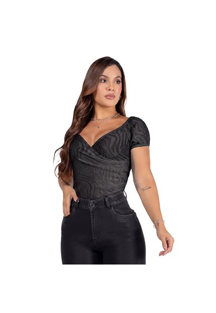 BLUSA TRUCCOS JEANS MUJER B05024379 NEGRO Talla S