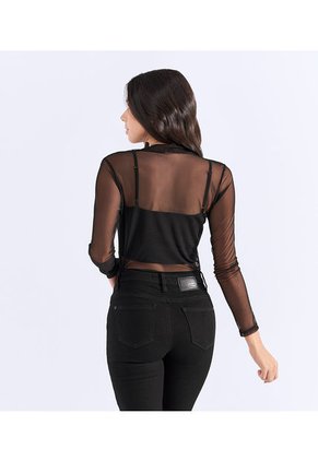 Blusa Manga Larga Para Mujer Cuello Alto Typer