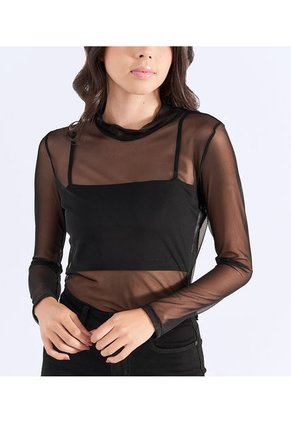 Blusa Manga Larga Para Mujer Cuello Alto Typer