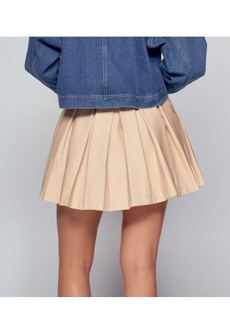 Falda De Tablones Y Pretina Tejida Typer Typer