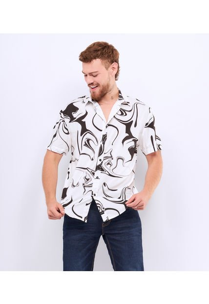 Camisa Para Hombre Oversize Manga Corta Typer