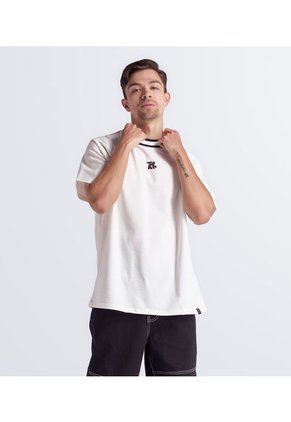 Camiseta Oversise Bordada Con Cuello Tejido Typer