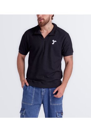 Polo Con Cierre Estampado Typer