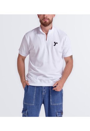 Polo Con Cierre Estampado Typer