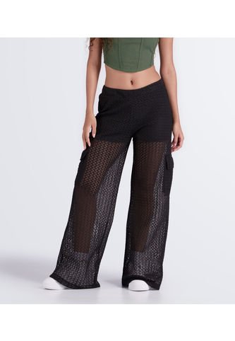 Pantalón Relaxed En Malla Tipo Cargo Typer Typer