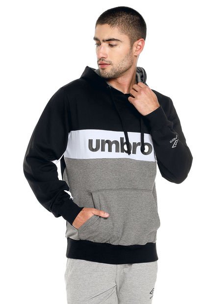 Hoodie Negro-Gris-Blanco UMBRO