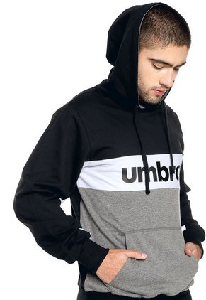 Hoodie Negro-Gris-Blanco UMBRO