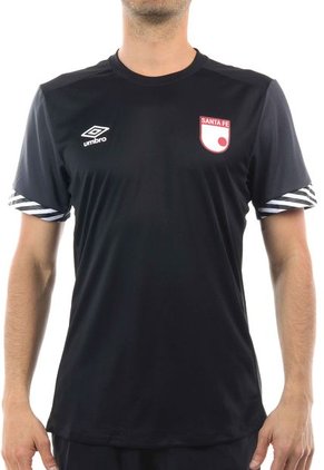 Camiseta Negro-Gris-Blanco UMBRO Santa Fe Pro Training S/S Jersey