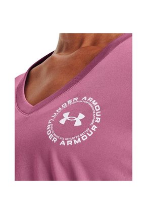 Camiseta Under Armour Tech Solid Lc Crest Mujer-Rosa