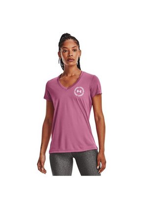 Camiseta Under Armour Tech Solid Lc Crest Mujer-Rosa