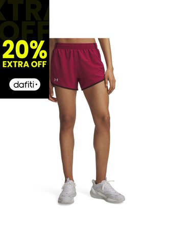 Short Mujer Under Armour Fly By 3 Shorts Rojo Under Armour Under Armour