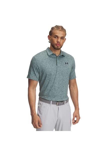 Camisa Hombre Under Armour PLAYOFF 3 PRNTD POLO Verde Under Armour