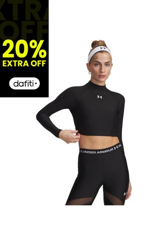 Camiseta Mujer Under Armour HEATGER CROP MOCK LS Negro Under Armour Under Armour