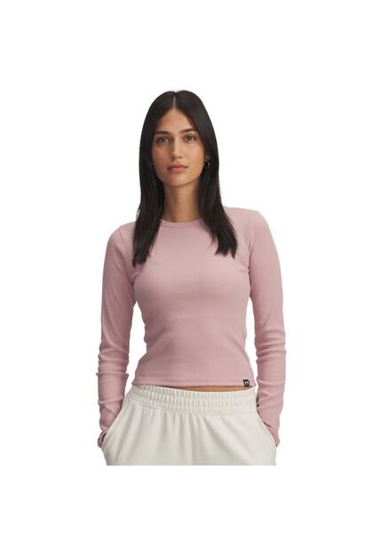 Camiseta Manga Larga Mujer Under Armour UA RIVAL RIB LS Rosado Under Armour
