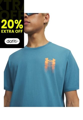 Camiseta Hombre UNDER ARMOUR UA M BLUR LOGO SS Azul Under Armour Under Armour