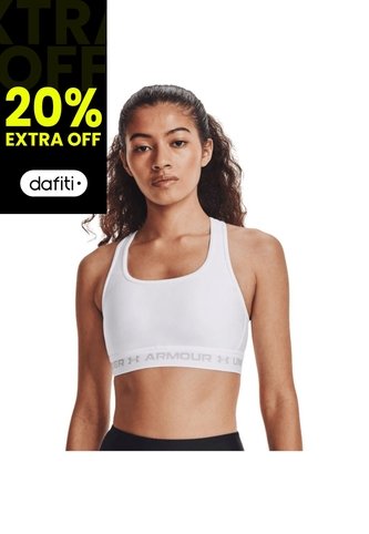 Top Under Armour Crossback Mid Mujer-Blanco Under Armour