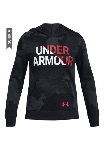 Hoodie Under Armour Rival Para Niña-Negro