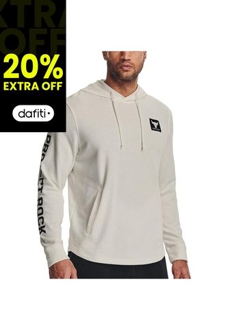 Hoodie Under Armour Project Rock Terry-Blanco Under Armour