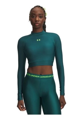 Camiseta Mujer UNDER ARMOUR HEATGER CROP MOCK LS Verde Under Armour