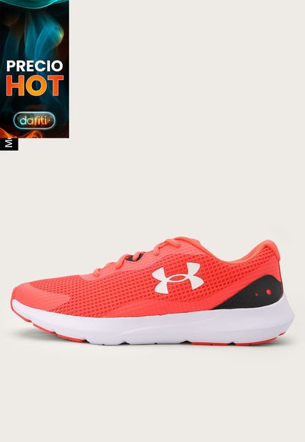 Tenis Running Rojo-Blanco-Negro UNDER ARMOUR Surge 3