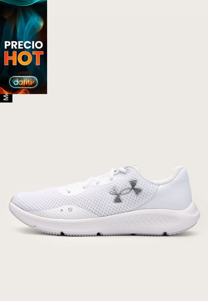 Tenis Running Blanco-Plateado UNDER ARMOUR Charged Pursuit 3