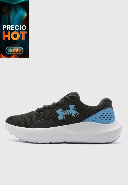 Tenis Running Negro-Blanco-Azul UNDER ARMOUR Charged Surge 4