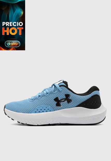 Tenis Running Celeste-Blanco-Negro UNDER ARMOUR Charged Surge 4