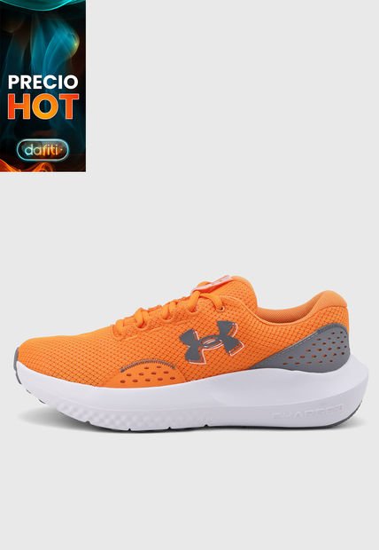 Tenis Running Naranja-Blanco-Gris UNDER ARMOUR Surge 4