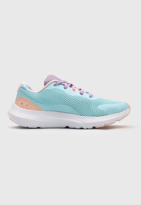 Tenis Running Aguamarina-Blanco-Lila UNDER ARMOUR KIDS  Surge 3