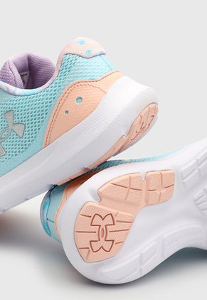 Tenis Running Aguamarina-Blanco-Lila UNDER ARMOUR KIDS  Surge 3