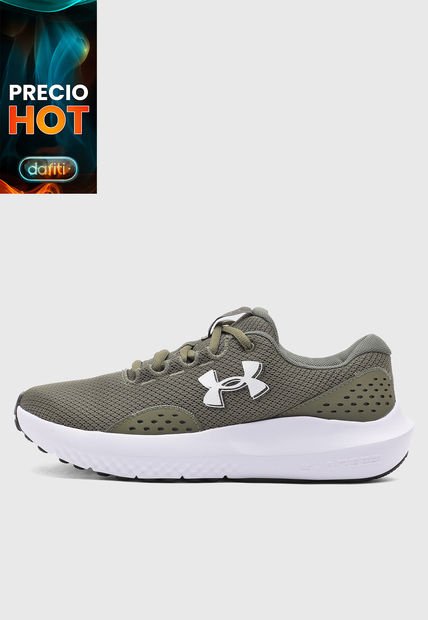 Tenis Running Verde Oliva-Blanco UNDER ARMOUR Charged Surge 4