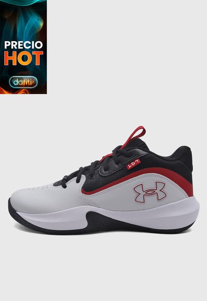 Tenis Basketball Gris Claro-Negro-Rojo UNDER ARMOUR Lockdown 7