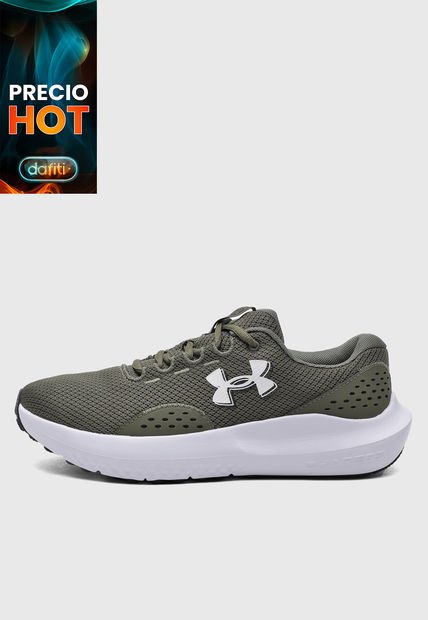 Tenis Running Verde Oliva-Blanco UNDER ARMOUR Charged Surge 4