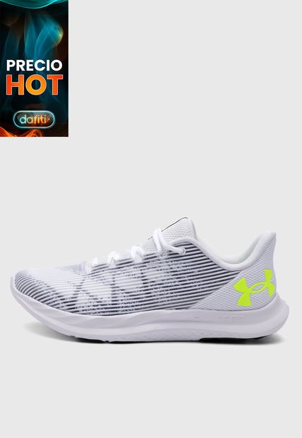 Tenis Running Blanco-Negro-Amarillo Neón UNDER ARMOUR Charged Speed Swift