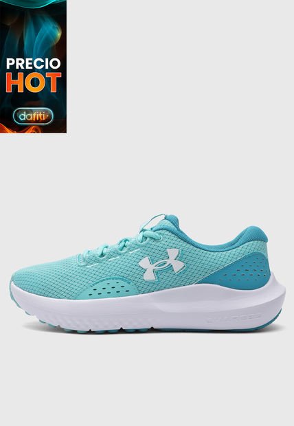 Tenis Running Aguamarina-Azul-Blanco UNDER ARMOUR Charged Surge 4