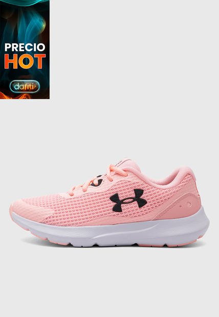 Tenis Running Rosa Neón-Negro UNDER ARMOUR Surge 3