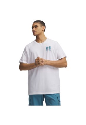 Camiseta Hombre Under Armour M BLUR LOGO SS Blanco Under Armour