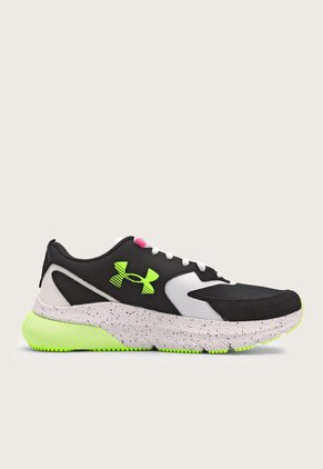 Tenis Running Negro-Blanco-Amarillo Neón UNDER ARMOUR HOVR Turbulence
