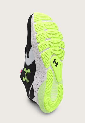 Tenis Running Negro-Blanco-Amarillo Neón UNDER ARMOUR HOVR Turbulence