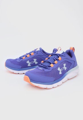 Tenis Running Violeta-Blanco-Naranja Neón UNDER ARMOUR KIDS  Assert 9