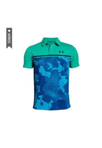 Camiseta Polo Under Armour Threadborne Para Niños-Azul