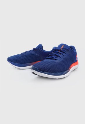 Tenis Running Azul-Blanco-Naranja Neón UNDER ARMOUR Charged Breeze